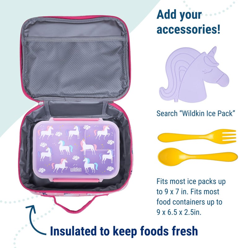 Wildkin Kids Insulated Lunch Box â€“ Durable and Reusable for School & Travel - Magical Unicorns - Image 5